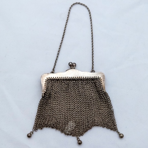 Antique Sterling Silver Mesh Wristlet - Picture 2 of 3